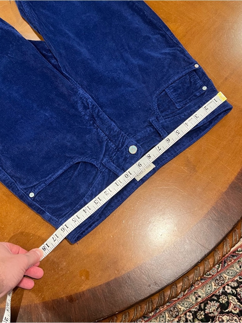 Anthropologie x Pilcro The Yaya Mid-Rise Corduroy Crop Flare Jeans Blue 31 - Picture 13 of 16
